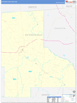 Jefferson Davis County Wall Map Basic Style